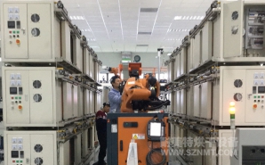 NMT-ZN-606 机械手自动抓取,新能源汽车驱动马达自动对接烘烤线(上海精进电动)